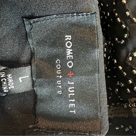 ❤️ROMEO & JULIET COUTURE GOLD BEADED HALTER DRESS NEW WITH TAGS!! SIZE L. - Picture 5 of 8